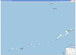 Aleutians WestBorough (County), AK Wall Map Zip Code Basic Style 2026